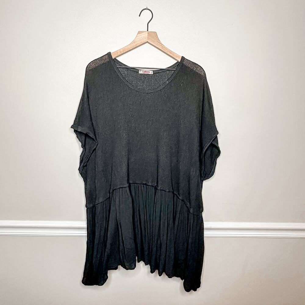 LiaBella Black Relaxed Mini Dress/Long Shirt